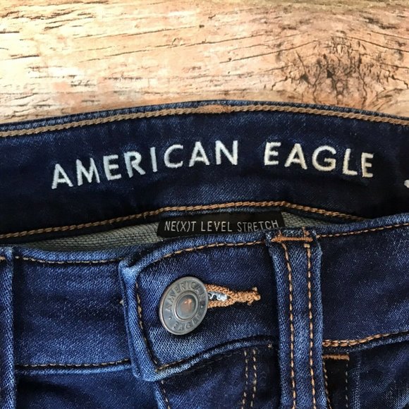 American Eagle Womens Size 2 Next Level Stretch Super Hi Rise Jegging Dark Wash - Picture 2 of 11